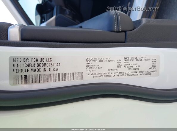 1C4RJHBG0RC262044 2024 JEEP GRAND CHEROKEE Белый Вид подкапотного пространства