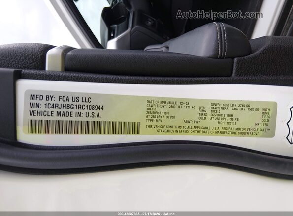 1C4RJHBG1RC108944 2024 JEEP GRAND CHEROKEE White Widok komory silnika