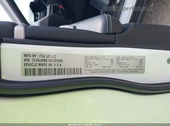 1C4RJHBG1SC320488 2025 JEEP GRAND CHEROKEE White Engine compartment view
