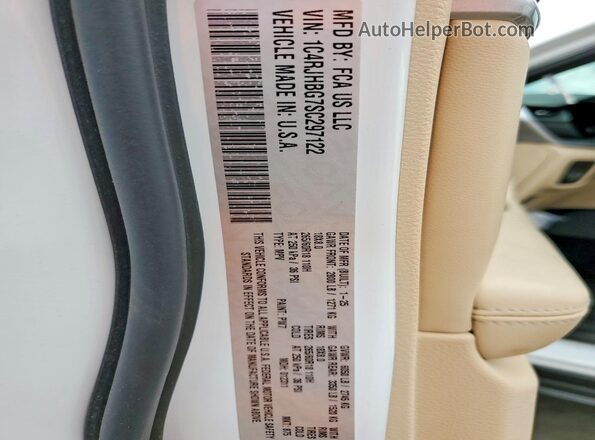 1C4RJHBG7SC297122 2025 JEEP GRAND White VIN կոդի պիտակի տեսք