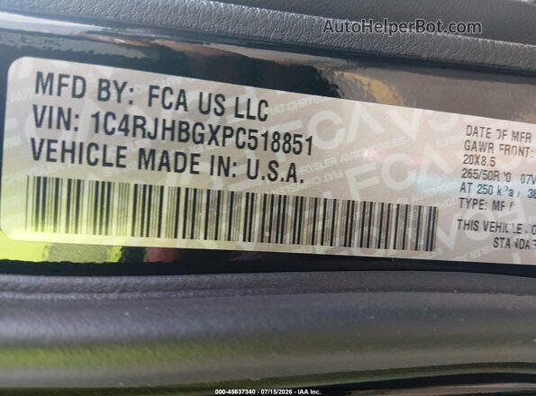1C4RJHBGXPC518851 2023 JEEP GRAND CHEROKEE Black Widok komory silnika