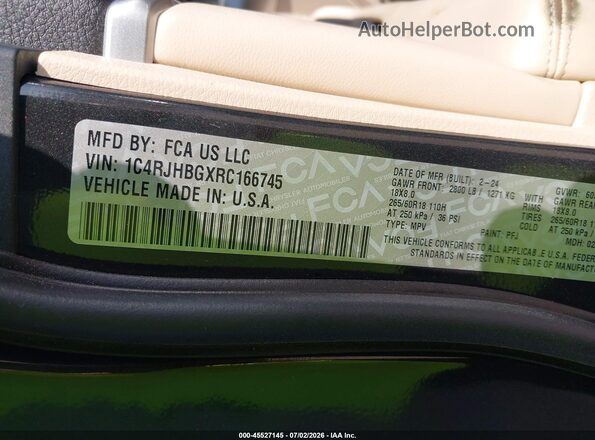 1C4RJHBGXRC166745 2024 JEEP GRAND CHEROKEE Черный Вид подкапотного пространства