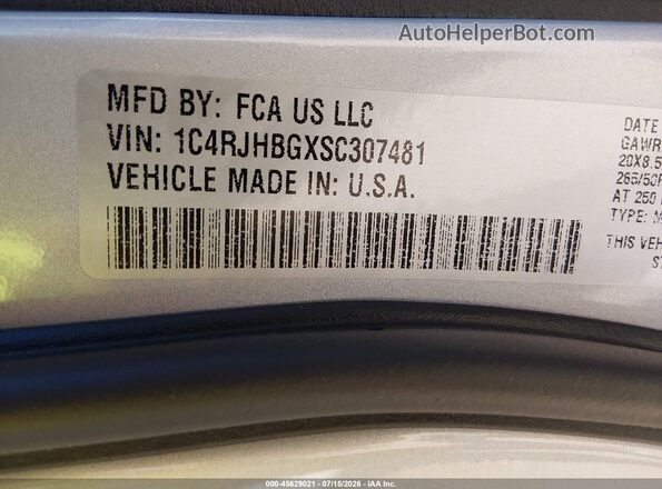 1C4RJHBGXSC307481 2025 JEEP GRAND CHEROKEE Серебряный Вид подкапотного пространства