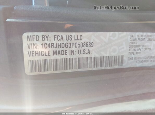 1C4RJHDG3PC508689 2023 JEEP GRAND CHEROKEE Black ძრავის განყოფილების ხედი
