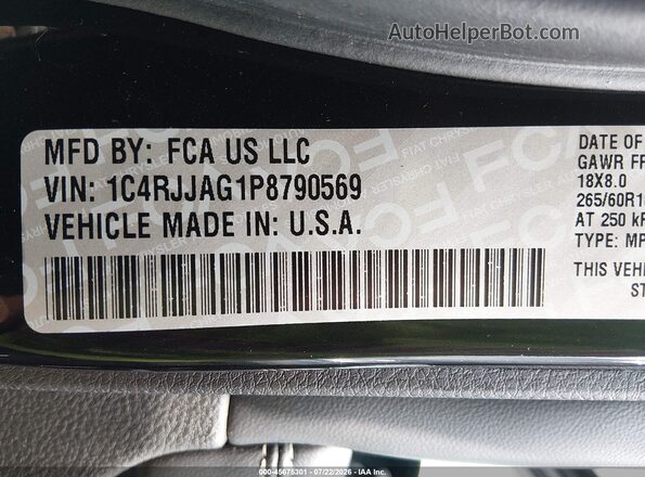 1C4RJJAG1P8790569 2023 JEEP GRAND CHEROKEE L Black Widok komory silnika