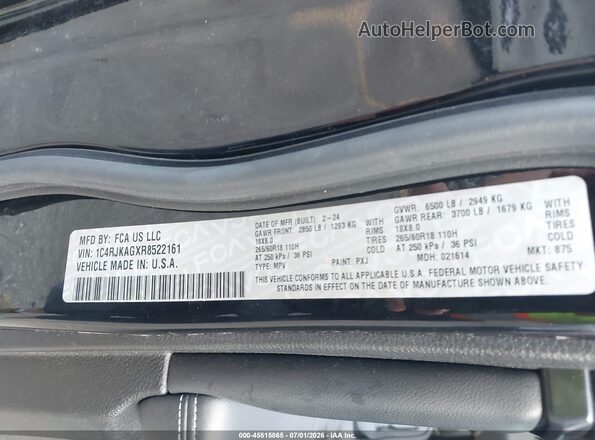 1C4RJKAGXR8522161 2024 JEEP GRAND CHEROKEE L Black Շարժիչի բաժամունքի տեսք