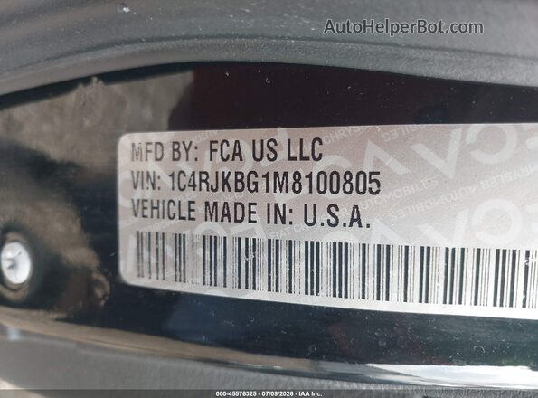1C4RJKBG1M8100805 2021 JEEP GRAND CHEROKEE L Black Engine compartment view