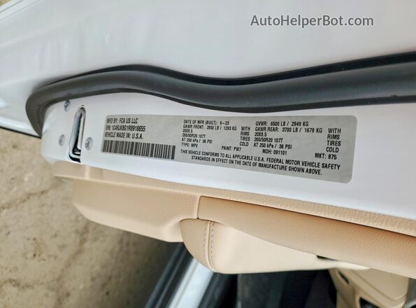 1C4RJKBG1R8918655 2024 JEEP GRAND White VIN sticker view