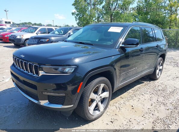 1C4RJKBG2M8186514 2021 JEEP GRAND CHEROKEE L Black წინა მარცხენა ხედი სამი მეოთხედიდან