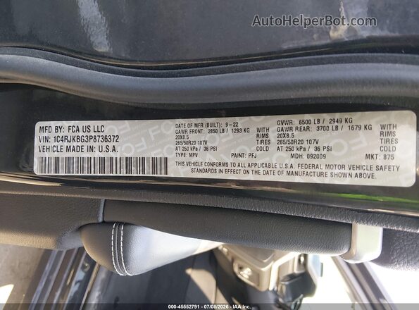 1C4RJKBG3P8736372 2023 JEEP GRAND CHEROKEE L Черный Вид подкапотного пространства