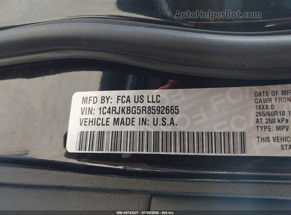 1C4RJKBG5R8592665 2024 JEEP GRAND CHEROKEE LIMIT Black Vista del compartimento del motor