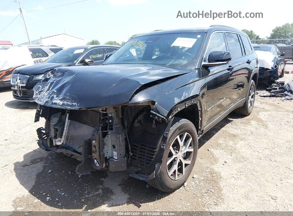 1C4RJKBG5R8603499 2024 JEEP GRAND CHEROKEE L Black წინა მარცხენა ხედი სამი მეოთხედიდან