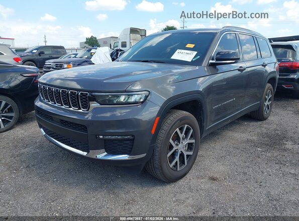 1C4RJKBG5R8618133 2024 JEEP GRAND CHEROKEE L Gray Առջևի ձախ երեք քառորդ տեսարան