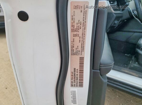 1C4RJKBG8M8180880 2021 JEEP GRAND Белый Вид наклейки с VIN-кодом