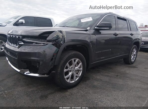 1C4RJKBGXM8204953 2021 JEEP GRAND CHEROKEE L Gray Vista tres cuartos delantera izquierda