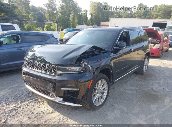 1C4RJKEG0M8103710 2021 JEEP GRAND CHEROKEE L Black წინა მარცხენა ხედი სამი მეოთხედიდან