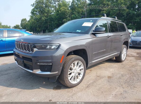 1C4RJKEG0M8193473 2021 JEEP GRAND CHEROKEE L Gray წინა მარცხენა ხედი სამი მეოთხედიდან