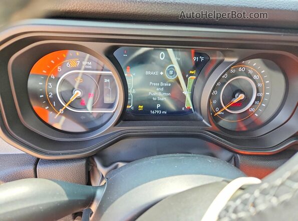 1C4RJXDG5SW593195 2025 JEEP WRANGLER Orange Instrument cluster view