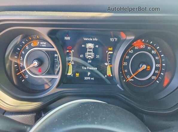 1C4RJXFN3SW626013 2025 JEEP WRANGLER Желто-коричневый Вид щитка приборов