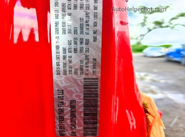 1C4RJXP60RW198709 2024 JEEP WRANGLER Red Widok komory silnika
