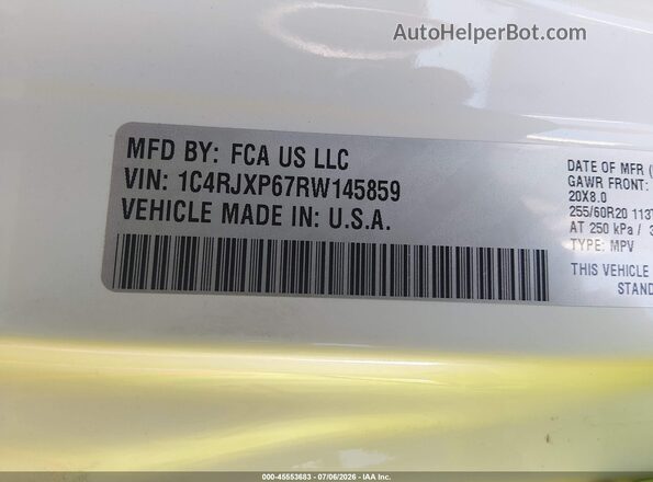 1C4RJXP67RW145859 2024 JEEP WRANGLER White Vista del compartimento del motor