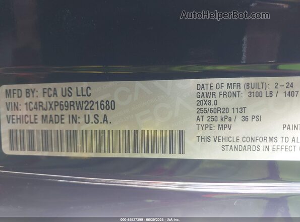 1C4RJXP69RW221680 2024 JEEP WRANGLER Black Вид підкапотного простору