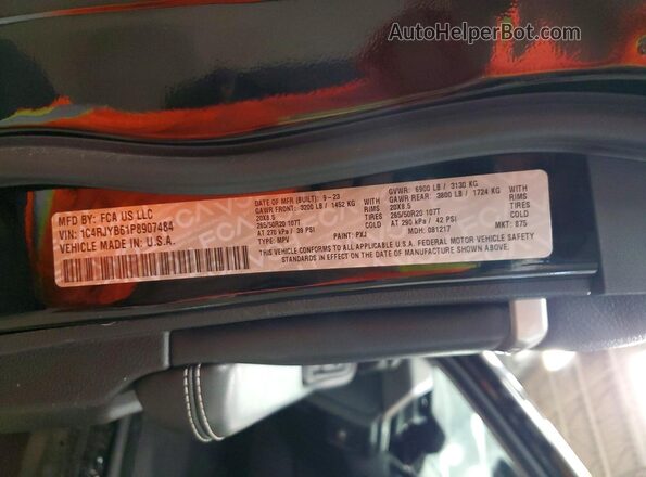 1C4RJYB61P8907484 2023 JEEP GRAND Black Widok wnętrza 360 stopni