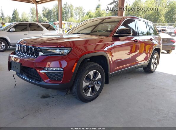 1C4RJYB64P8769245 2023 JEEP GRAND CHEROKEE 4XE Burgundy Առջևի ձախ երեք քառորդ տեսարան