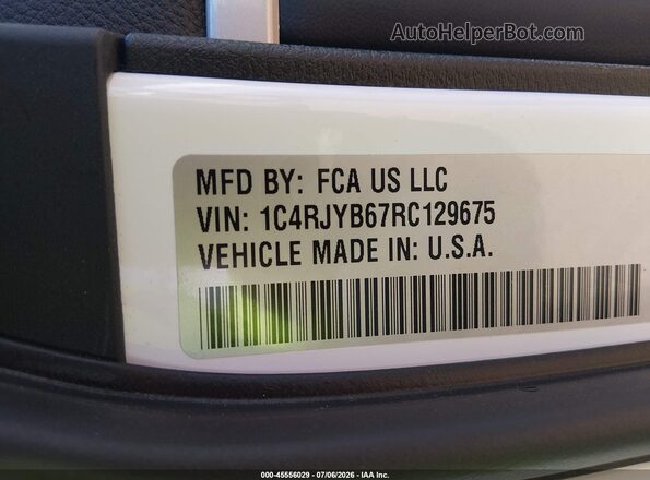 1C4RJYB67RC129675 2024 JEEP GRAND CHEROKEE 4XE White Շարժիչի բաժամունքի տեսք