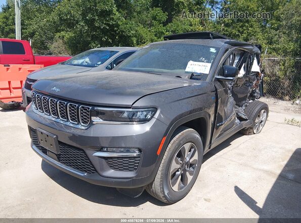 1C4RJYB67S8700431 2025 JEEP GRAND CHEROKEE 4XE Gray წინა მარცხენა ხედი სამი მეოთხედიდან