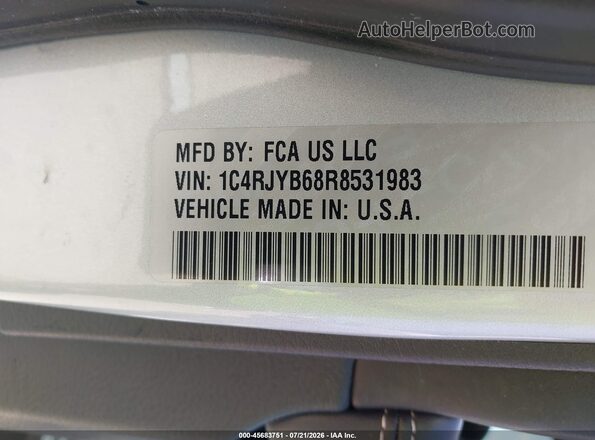 1C4RJYB68R8531983 2024 JEEP GRAND CHEROKEE 4XE Silver Vista del compartimento del motor