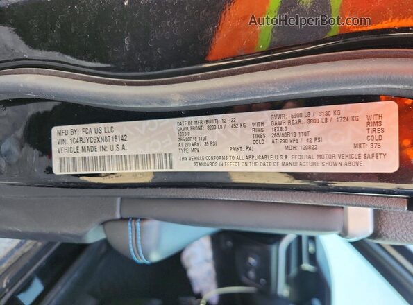 1C4RJYC6XN8716142 2022 JEEP GRAND Black 360 interior view