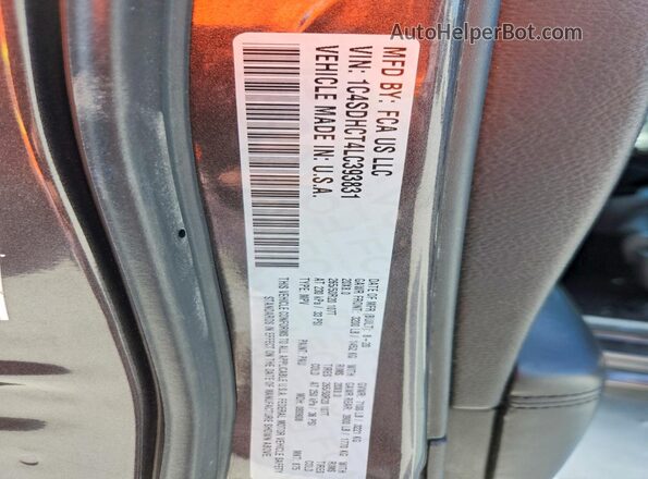 1C4SDHCT4LC393831 2020 DODGE DURANGO Charcoal 360 interior view