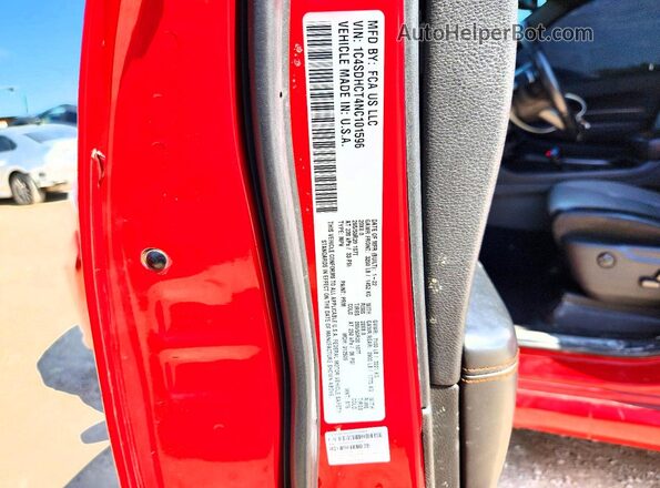 1C4SDHCT4NC101596 2022 DODGE DURANGO Red VIN კოდის სტიკერის ხედი
