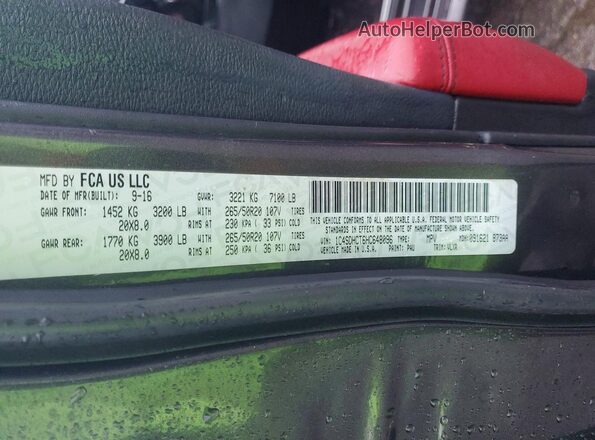 1C4SDHCT6HC648096 2017 DODGE DURANGO Gray VIN კოდის სტიკერის ხედი