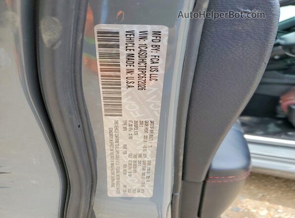 1C4SDHCT8PC672026 2023 DODGE DURANGO Gray Вид наклейки з VIN-кодом