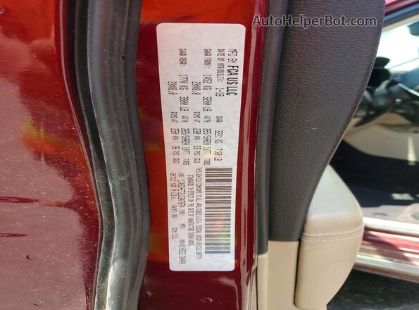 1C4SDHET2JC247874 2018 DODGE DURANGO Burgundy VIN կոդի պիտակի տեսք