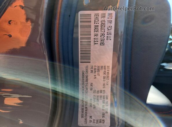 1C4SDJCT1RC174163 2024 DODGE DURANGO Gray VIN կոդի պիտակի տեսք