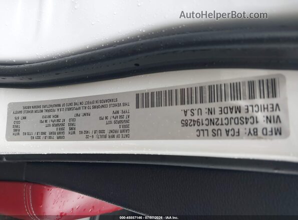 1C4SDJCT2NC194285 2022 DODGE DURANGO White ძრავის განყოფილების ხედი