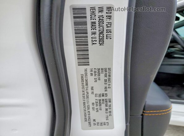 1C4SDJCT2NC230234 2022 DODGE DURANGO White VIN կոդի պիտակի տեսք