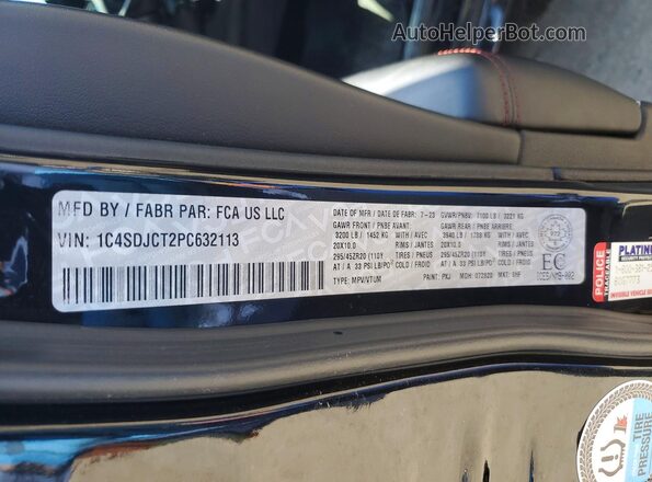 1C4SDJCT2PC632113 2023 DODGE DURANGO Black VIN sticker view