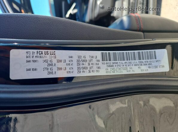 1C4SDJCT3HC733226 2017 DODGE DURANGO Black VIN sticker view