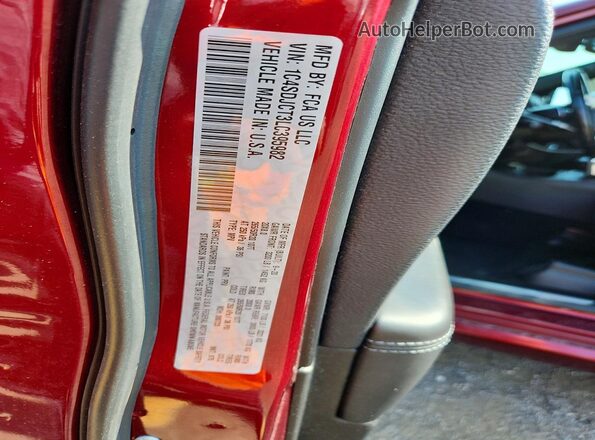 1C4SDJCT3LC395982 2020 DODGE DURANGO Красный Вид наклейки с VIN-кодом