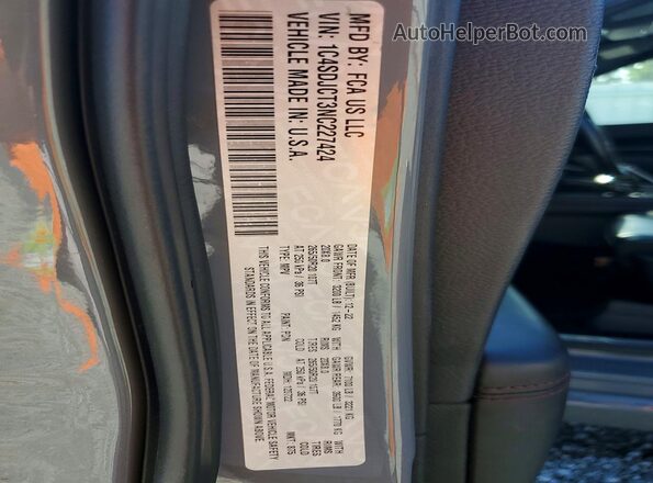 1C4SDJCT3NC227424 2022 DODGE DURANGO Gray Engine compartment view