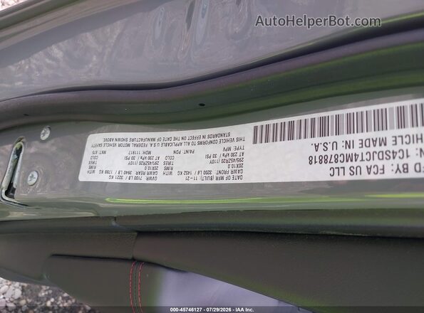 1C4SDJCT4MC878818 2021 DODGE DURANGO Gray Widok komory silnika