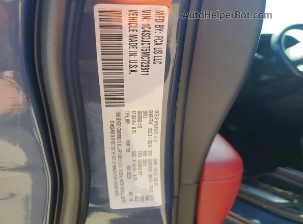 1C4SDJCT5MC723811 2021 DODGE DURANGO Синий Панорамный вид салона 360°