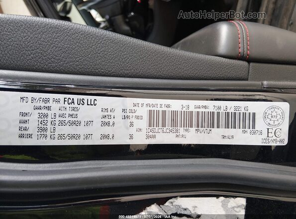 1C4SDJCT6JC345381 2018 DODGE DURANGO Черный Вид подкапотного пространства
