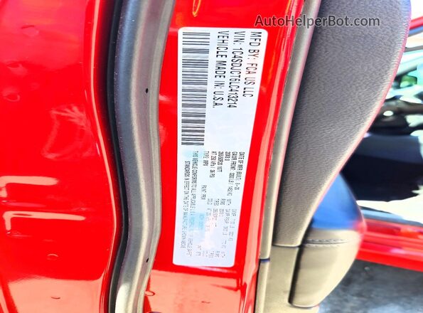 1C4SDJCT6LC413214 2020 DODGE DURANGO Red VIN კოდის სტიკერის ხედი