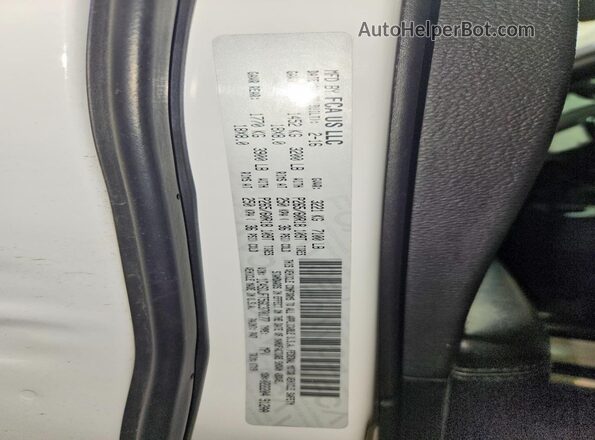 1C4SDJFT5GC370177 2016 DODGE DURANGO White Vista de la etiqueta del VIN