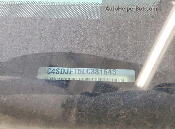 1C4SDJFT5LC381643 2020 DODGE DURANGO White Vista de la etiqueta del VIN